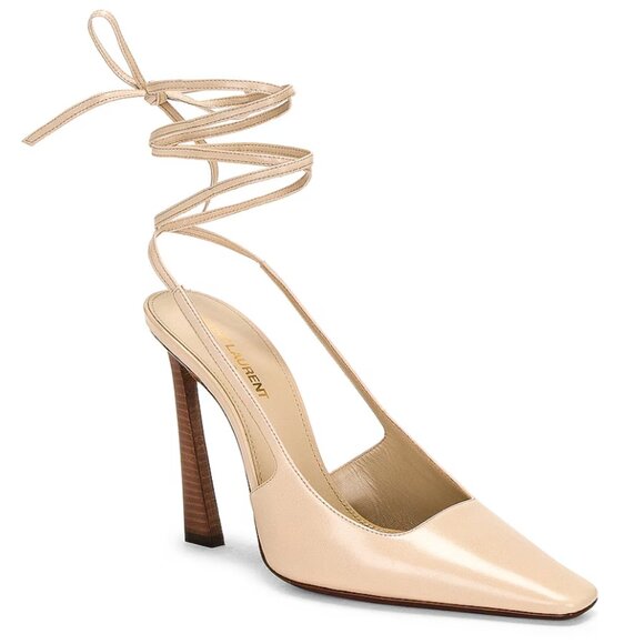 LIKE NEW Saint Laurent Tom Lace Up Pump in Trench size 38 / US size 8 - Picture 1 of 12